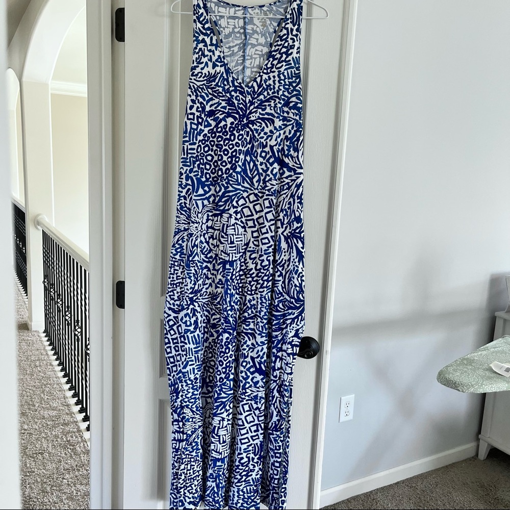 Lilly Pulitzer Maxi Dress Home Slice Navy, Size S